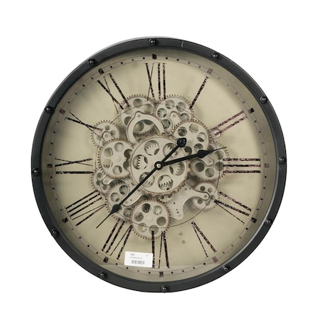 Diario Black & Ivory Vintage Gear Industrial Wall Clock DI3106574